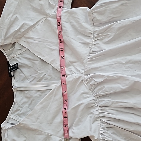 White Puff-Sleeve Babydoll Mini Dress - Picture 5 of 9